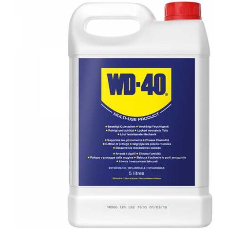 Dégrippant WD40. 5 litres. Nettoyant, lubrifiant. Protège humidité corrosion