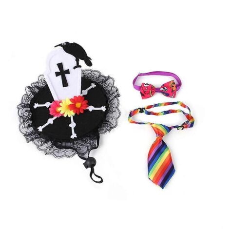 Déguisement corbeau drôle pour animaux, accessoire chapeau cosplay de fête, fournitures de costume amusant pour chien et chat.
