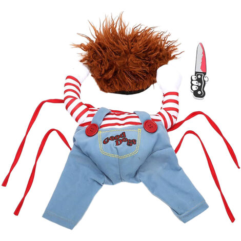 Déguisement de poupée mortelle pour chien, déguisement amusant pour Halloween, Noël, fête