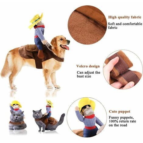 Déguisement pour chien de cow-boy équitation de style drôle Vêtements de Noël Halloween Cosplay pour petit chien Costumes pour Noël, Halloween Fiesta Événement Thème Célébrations Faveur de Fête