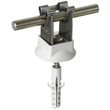 Dehn Leitungshalter DEHNgrip NIRO f. Rd 8mm H 20mm m. Dübel 8x40mm u. Holzschraube 207109