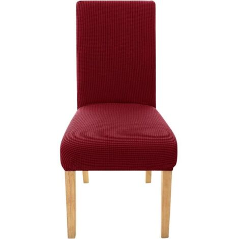 Dehnbarer, waschbarer, preiswerter Jacquard-Stuhlhussenbezug für Hochzeiten im Esszimmer, für den Innenbereich, rot