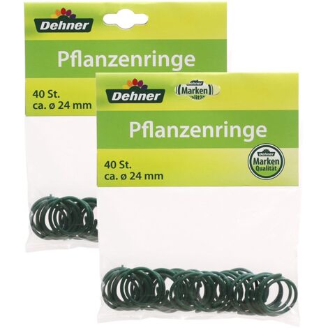 Dehner 5358155 - Sostegni per Piante, ad Anello, 24 mm, 2 Confezioni da 40 Pezzi ciascuna
