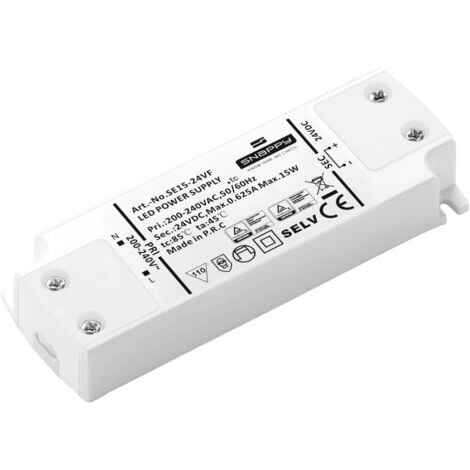 Dehner Elektronik SE 15-24VF (24VDC) Transformateur pour LED, Driver de LED à tension constante 15 W 0.625 A 24 V/DC ho