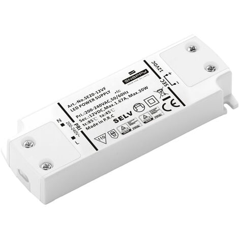 Dehner Elektronik SE 20-12VF (12VDC) LED-Trafo, LED-Treiber Konstantspannung 20 W 1.67 A 12 V/DC Mö