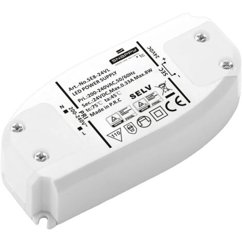 Dehner Elektronik SE 8-24VL (24VDC) Transformateur pour LED, Driver de LED à tension constante 8 W 0.33 A 24 V/DC 1 pc(s) S528482