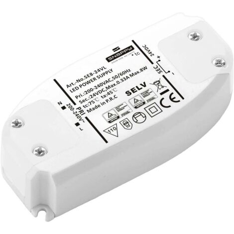 Dehner Elektronik SE 8-24VL (24VDC) Trasformatore per LED, Driver per LED Tensione costante 8 W 0.33 A 24 V/DC 1 pz.
