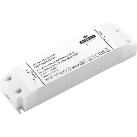 Dehner Elektronik SEA 75-24VL Driver de LED à tension constante 75 W 3.12 A 24 V/DC protection contre les surcharges, surtention, homologué pour les Y264453