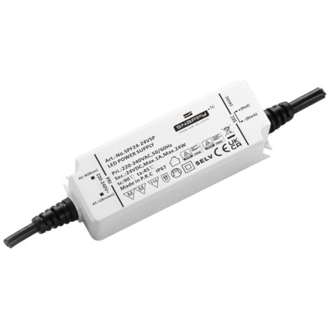 Dehner Elektronik SPF 24-12VSP Transformateur pour LED, Driver de LED à tension constante 24 W 2 A 12 V homologué pour