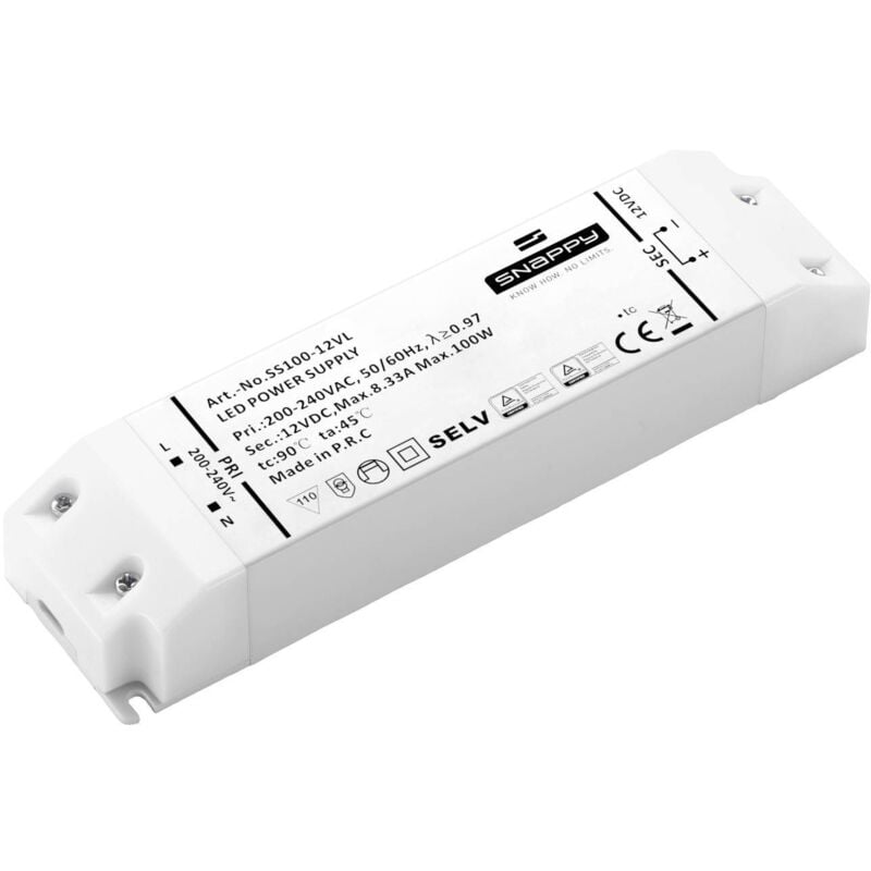 Ss 100-24VL Transformateur pour led, Driver de led à tension constante 100 w 4.17 a 24 v/dc surtentio - Dehner Elektronik