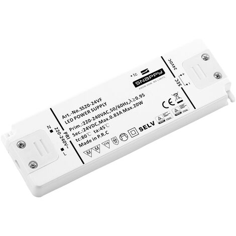 Dehner Elektronik SS 20-24VF LED-Trafo  Konstantspannung 20 W 0.83 A 24 V/DC Möbelzulassung, Überlas