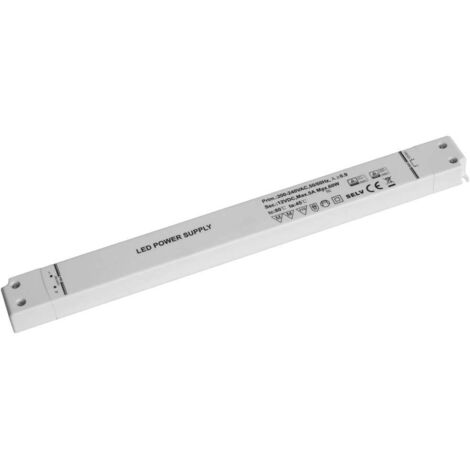 Dehner Elektronik SSL 60-12VF Transformateur pour LED, Driver de LED à tension constante 60 W 5 A 12 V/DC homologué pou