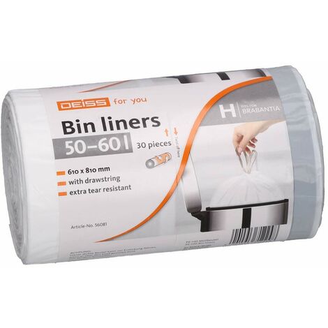 DEISS 50-60 litri per Brabantia Touch Bin (misura H), 30 pezzi
