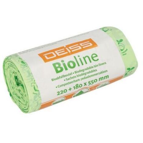 DEISS Bioline Müllbeutel 10 Liter mit Tragegriff 06065