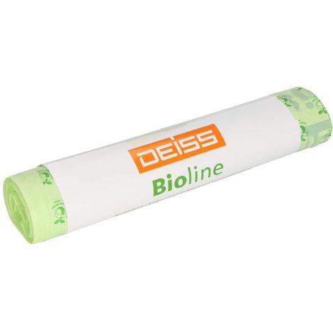 DEISS Bioline - Sacchi per la spazzatura organici, 200 l, compostabili, 5 pezzi