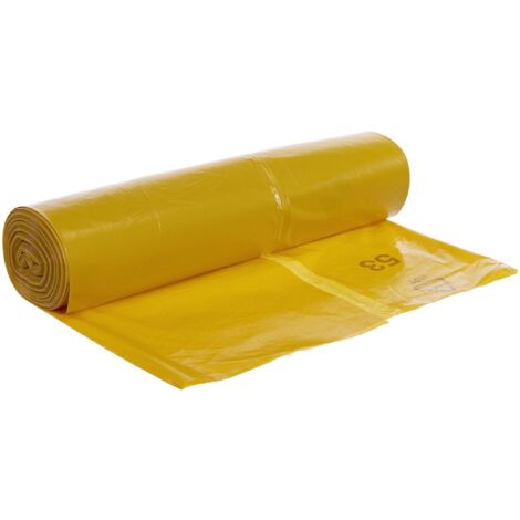 Deiss Premium 13001 Sacchetti per Rifiuti Tipo 60, Giallo, 700X1100 mm, 25 Pezzi