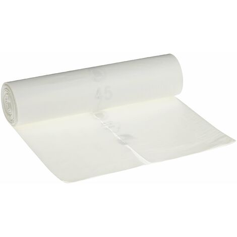 Deiss Premium - Sacchi della spazzatura, bianco o trasparente, da 70 o 120 litri, 120 Liter - Typ 60, bianco, 1
