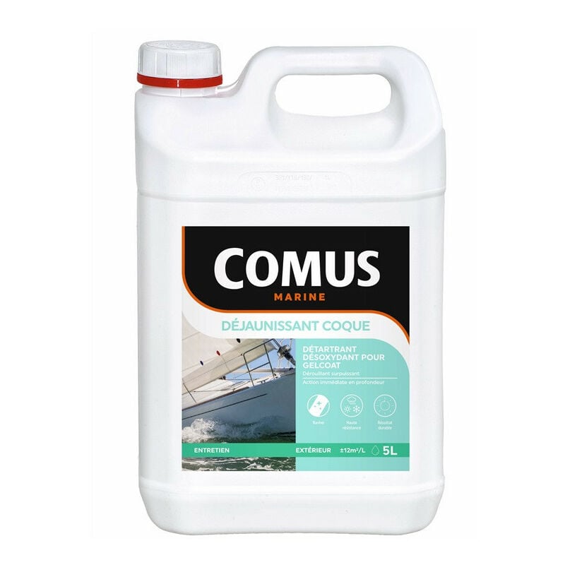 Dejaunissant coque 5 l - Détartrant désoxydant pour gelcoat Comus marine