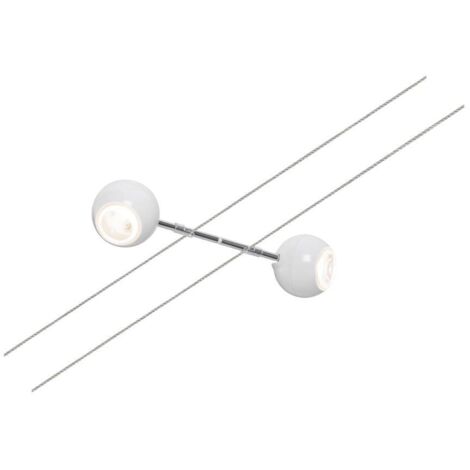 Dekan kabelscheinwerfer 2-zeilig dimmbar 2x2,7w warmes licht 2700k farbe chrom und weiß 942.02