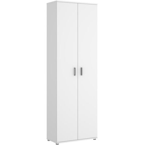 DEKIT - Armario Multiusos 2 puertas y 3 estantes color Blanco 190x61x35 cm modelo FIT