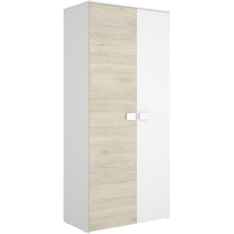 DEKIT DINA - ARMARIO DINA CON 2 PUERTAS - BLANCO / NATURAL - 205 x 90 x 52