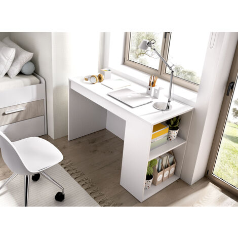 DEKIT GRUPO RIMOBEL TEO - MESA ESCRITORIO CON ESTANTE Y CAJON - BLANCO - 74 x 115 x 50