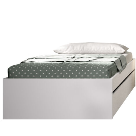 DEKIT LAGO - ARO DE CAMA DE 90X190 CON 2 CAJONES - BLANCO - 40,3 x 95,8 x 194,8