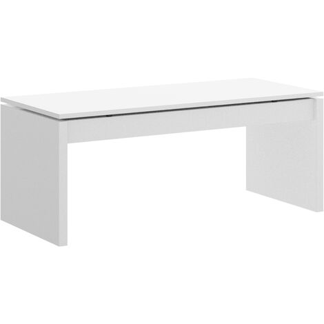 DEKIT - Mesa de centro elevable de color Blanco Brillo 43x102x50 cm modelo SIDE