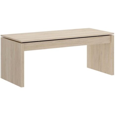 DEKIT - Mesa de centro elevable de color Natural - 43x102x50 cm - Modelo SIDE
