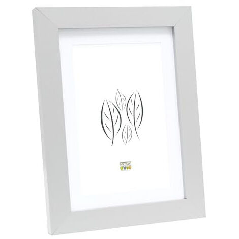 Deknudt Cadres S66KD1 P1 - Cadre photo de avec passe-partout (20 x 20 cm, pour photo de 13 x 13 cm, bois MDF, pour suspendre ou exposer des photos), argenté