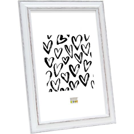 Deknudt Frames Cornice portafoto Basic, Bianco con Nero, Legno, 20 x 30 cm