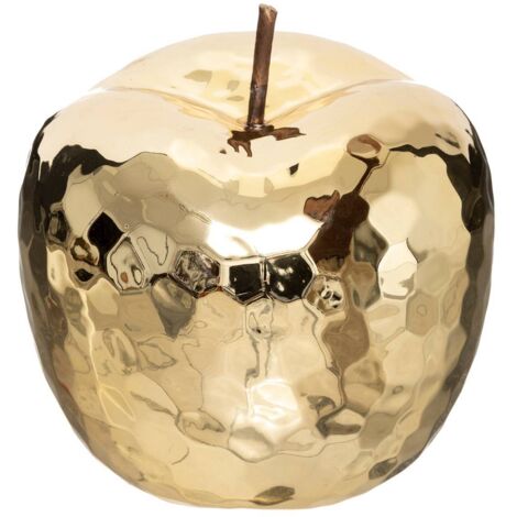 Deko-Apfel - Keramik - goldfarben - D18 cm
