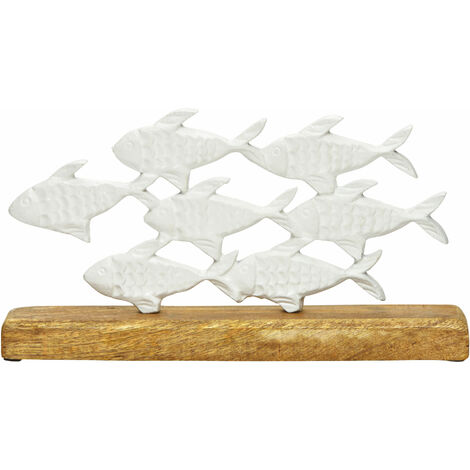 Deko Aufsteller Fischschwarm - 35 cm - Mango Metall Tisch Fenster Dekoration Fische