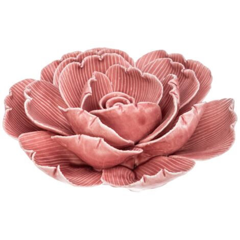 Deko-Blume Poesie D.10cm Keramik - Dunkelrosa
