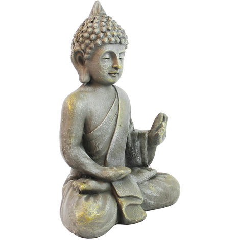 Deko Buddha Sitzend H53cm Dekofigur Buddhafigur Gartenfigur