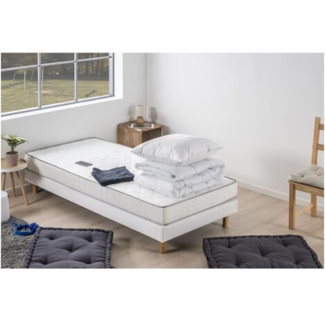 Deko-dream DEKO DREAM TOP ensemble matelas et sommier blanc 90x190 cm