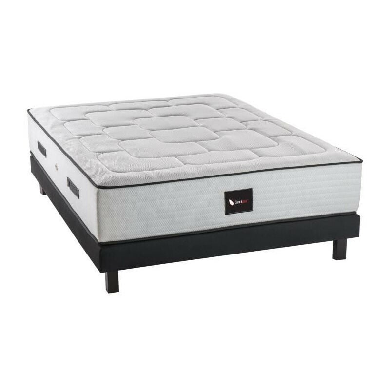 Ensemble matelas + sommier bois massif 160 x 200 - 700 ressorts ensachés - Ferme - hotel sanipur multipocket - Deko Dream