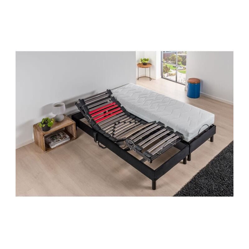 Deko dream Ensemble Relaxation Matelas mousse 2x80x200 cm + Sommiers tpr electrique