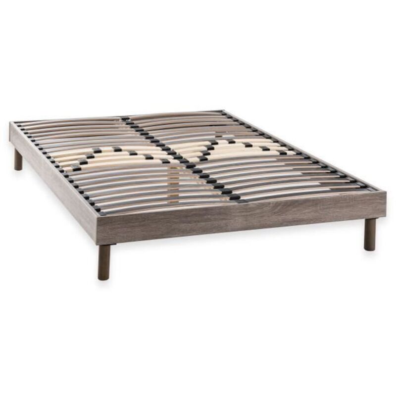 Les Tendances - deko dream Sommier en kit 140x190 - Decor chene et gris Les Tendances - deko dream Sommier en kit 140x190 - Decor chene et gris