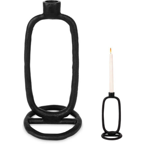 Deko-Kerzenständer, schwarz, Aluminium
