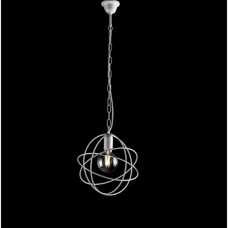Deko-Kronleuchter aus Eisen Weiß Silber Licht 29x h32 cm