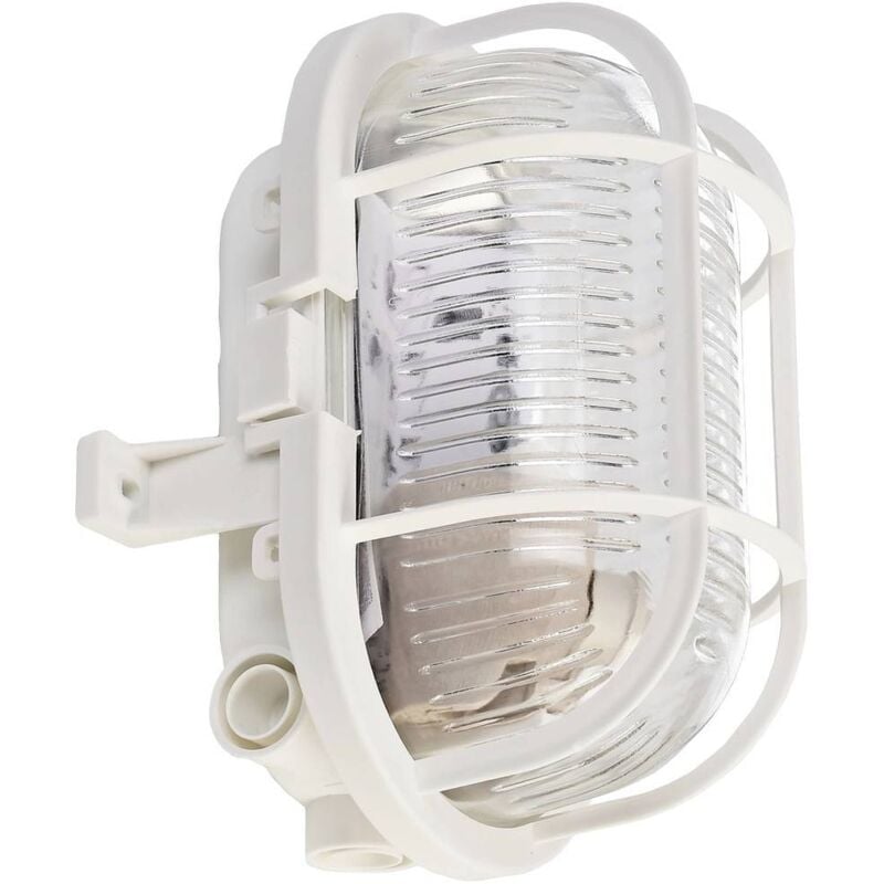 Deko light syrma oval weiss 401011 plafonnier extérieur, applique extérieure E27 blanc