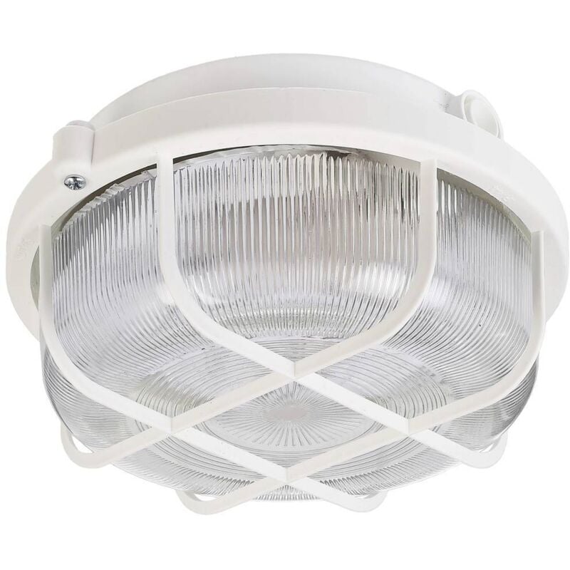Deko light syrma rund weiss 401014 plafonnier extérieur, applique extérieure E27 blanc