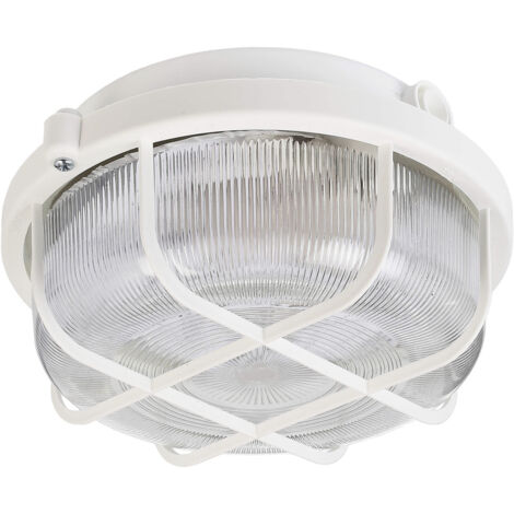 DEKO LIGHT SYRMA RUND WEISS 401014 AUßEN-DECKENLEUCHTE, AUßEN-WANDLEUCHTE E27 WEISS