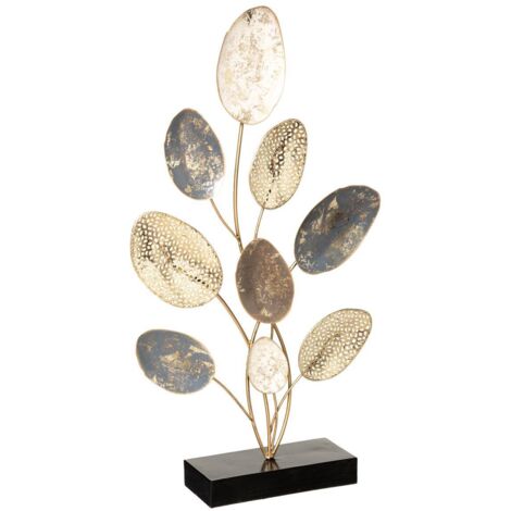 Deko-Objekt Feuilles - Metall - silber- & goldfarben H. 53 cm