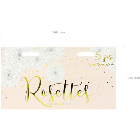 Deko-Rosetten, Off-White (1 Packung / 3 Stück)