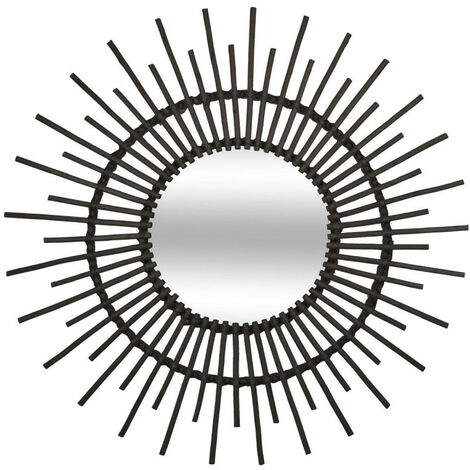 Deko-Spiegel Rattan Durchmesser 76 cm Atmosphera - Schwarz