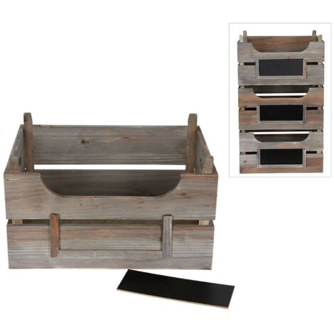 Deko-Stapelkiste mit Beschriftungsfeld Holzkiste Obstkiste Dekokiste