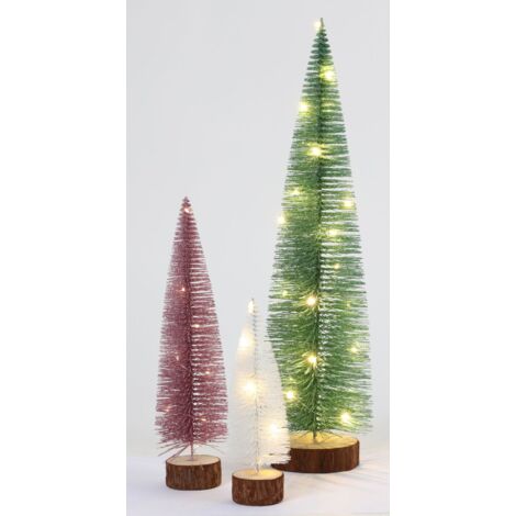Deko-Tannenbaum mit Glitzer und 5 LEDs 20cm Warmweiß
