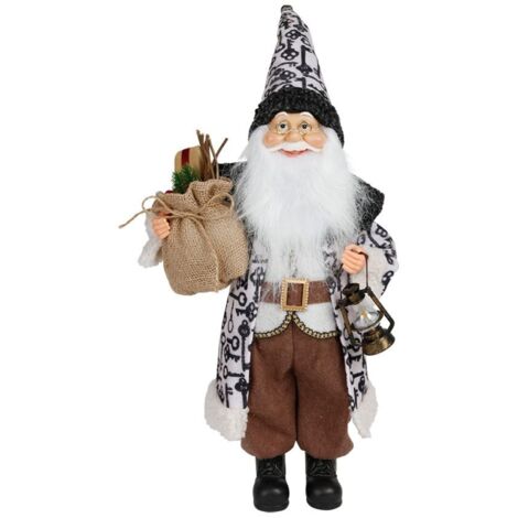 Deko-Weihnachtsmann 60cm mit gemustertem Mantel